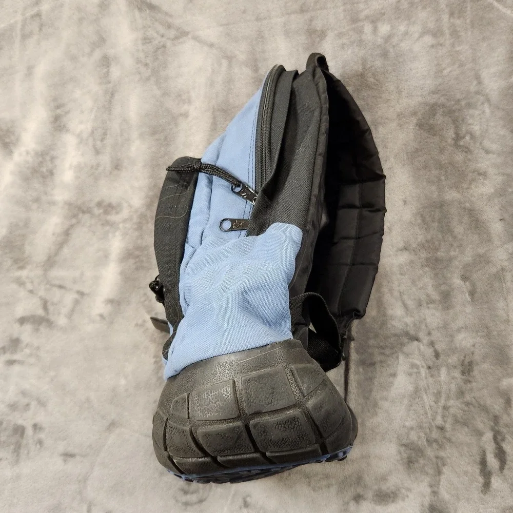 Jansport Backpack Thick Rubber Tire Bottom Blue Bookbag Vintage 90s Y2K